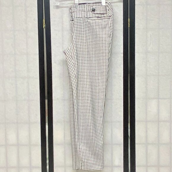Candie's Marilyn Wide Waistband Stretch Check Skinny Ankle Pants Black & White 7 - Picture 5 of 13